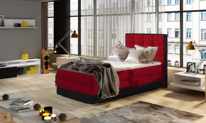Cama acolchada diseño de lujo cama de hotel de 90x200cm dormitorio caja de resortes individual
