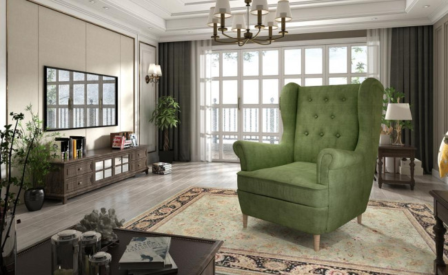 Sofá Sofá Sillón Diseño Asiento Cuero Salón Club Tapizado Lujo Orejas