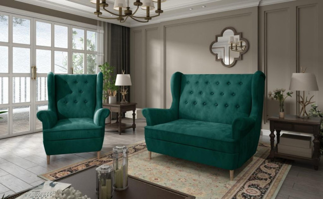 Sofá Chesterfield de tela gris 2 + 1 plazas conjunto de sofás de terciopelo con cojines.