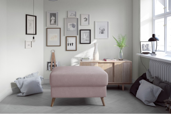 Taburete Pouf Sofá Tapizado Taburete de acompañamiento Reposapiés Otomana Taburete de muebles Rosa