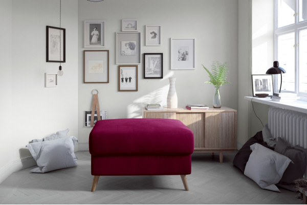 Taburete Pouf Sofá Tapizado Taburete de acompañamiento Reposapiés Otomana Taburete de muebles Rosa