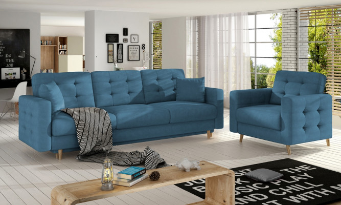 Sofá Chesterfield tapizado de 3+1 plazas, conjunto de muebles tapizados, conjunto de sofá.