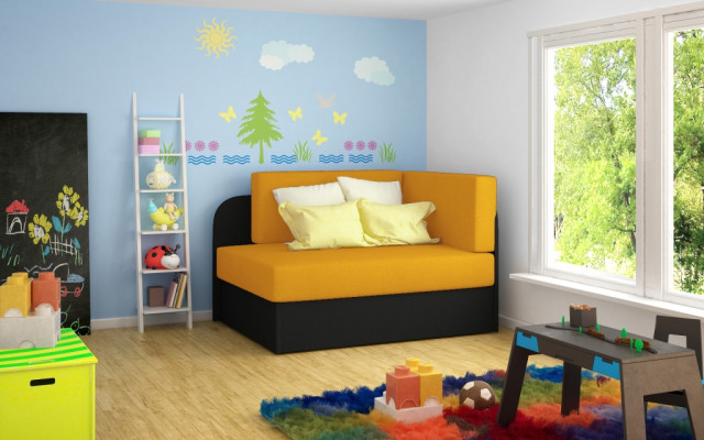 Sofá infantil Sofá esquinero Sofá tapizado Sofá cama Función de dormir Cajón de almacenamiento Habitación