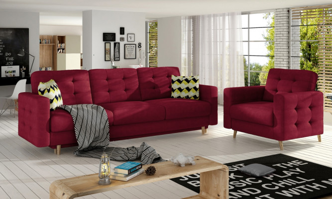 Sofá Chesterfield tapizado de 3+1 plazas, conjunto de muebles tapizados, conjunto de sofá.