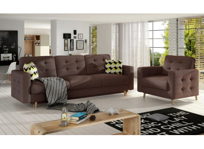 Sofá Chesterfield tapizado de 3+1 plazas, conjunto de muebles tapizados, conjunto de sofá.