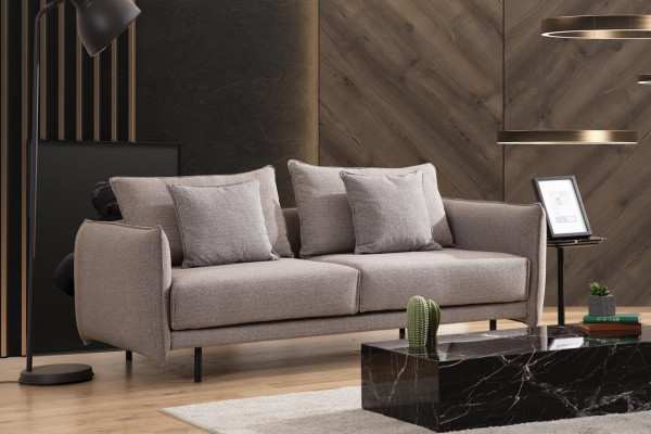 Sofá de tres plazas Muebles de sofá Mobiliario Sofás Tapizados gris Nuevo