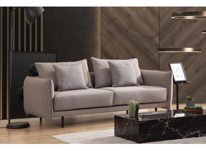 Sofá de tres plazas Muebles de sofá Mobiliario Sofás Tapizados gris Nuevo