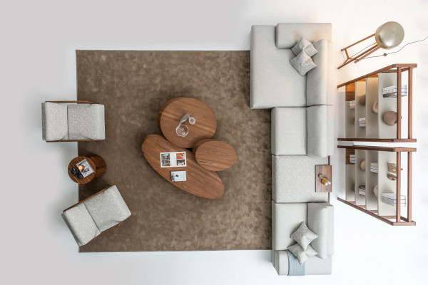 Sofá de esquina Muebles de salón Sofá moderno en forma de L Lujo Nuevo Gris