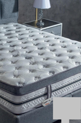 Conjunto de dormitorio gris Cama Diseño Moderno Lujo 2x Mesitas de Noche 3 piezas