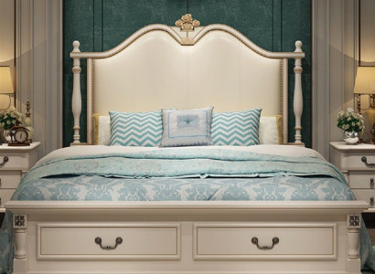 Cama Acolchada Diseño Lujo Doble Camas de Hotel Reales de Madera Barroca Muebles Nuevos