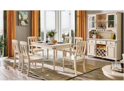 Comedor Mesa de comedor 6 sillas Juego de comedor de madera Mesa de cocina Grupo de 7 piezas Nuevo