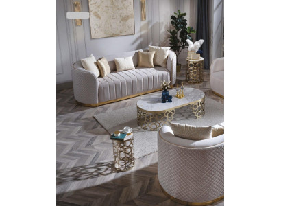 Sofá ovalado de tres plazas, sofá, muebles, sofá, decoración, sala de estar, terciopelo.
