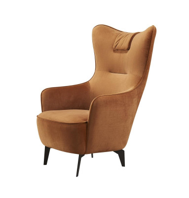 Sillón de cuero naranja 76 x 80 cm sillón individual diseño de lujo muebles