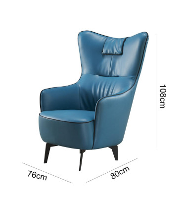 Sillón de cuero naranja 76 x 80 cm sillón individual diseño de lujo muebles