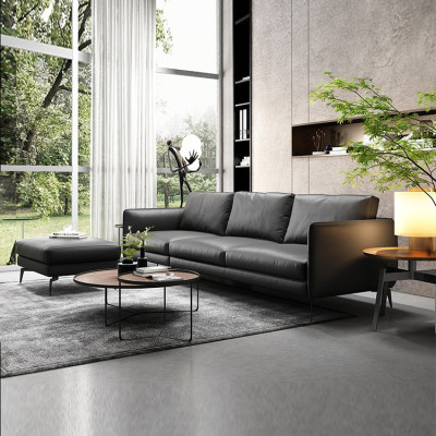 Sofá de cuero Sofá conjunto de sala de estar Sofá de diseño moderno Sofás Sofá de 3 plazas