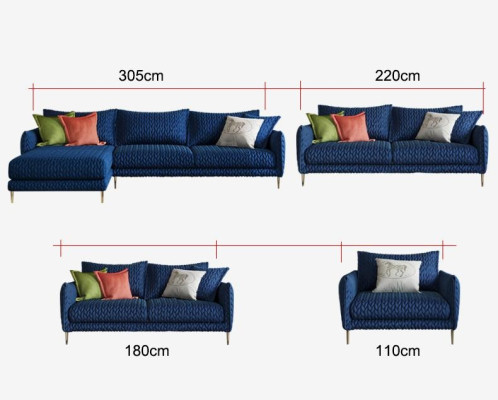 Sofá de 3 plazas sofá esquinero moderno conjunto de diseño del sofá asiento de tela