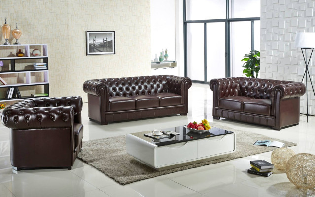 Chesterfield sillón sofá de televisión 1 asiento sofá de cuero sofás tapizados