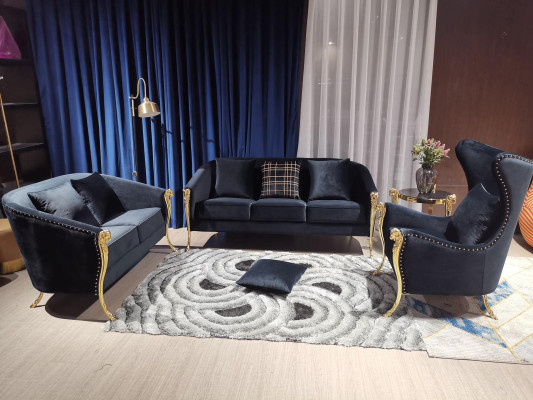 Diseño de sofás relax de 3 plazas Club Lounge en tela para sofá acolchado.