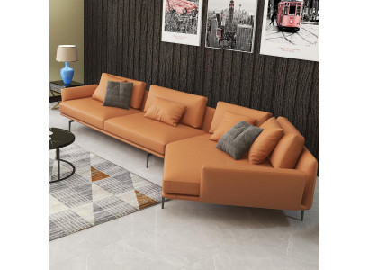 Sofá esquinero en forma de L de tela, sofá de salón de diseño moderno en forma trapezoidal, nuevo.