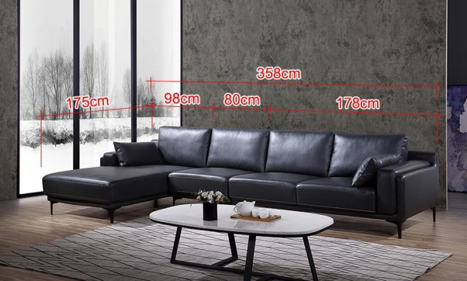Diseño de sofá Sofá en forma de L Sofá de cuero Sofá de esquina Conjunto de sala de estar Sofás modernos