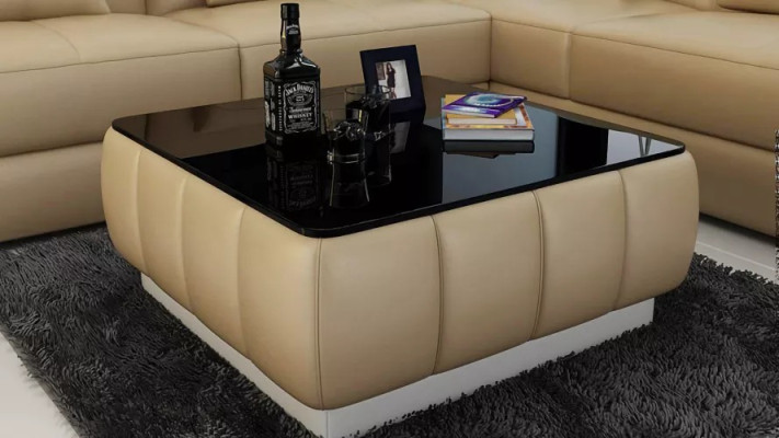 Diseño de sofá en esquina decorativo, muebles de sala de estar, sofá de esquina moderno con cojines de cuero.