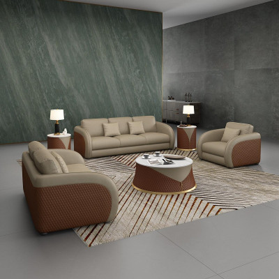 Sofá de tres plazas diseño de tapicería moderno sofá de 3 plazas muebles de sala beige.