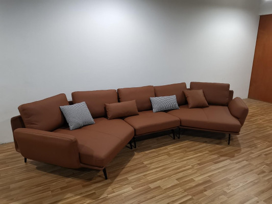 Sofá en forma de L en la sala de estar Sofá Sofá Sofás Conjunto Sofá de cuero Sofás