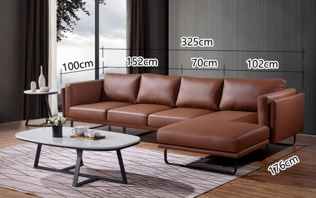 Sofá de esquina diseño sofá de esquina muebles de sala modernos sofá tapizado de cuero