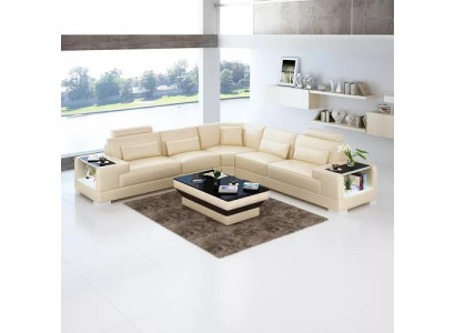 Diseño sala de estar sofá muebles esquineros sofá de esquina de cuero tapizado sofá