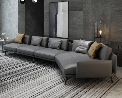 Tapizado de cuero Diseño Sofá de esquina Sofá en forma de L Salón Sofá de la sala de estar