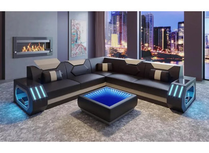 Diseño sofá esquinero, sofá de esquina, muebles de salón, asientos de cuero, sofá.