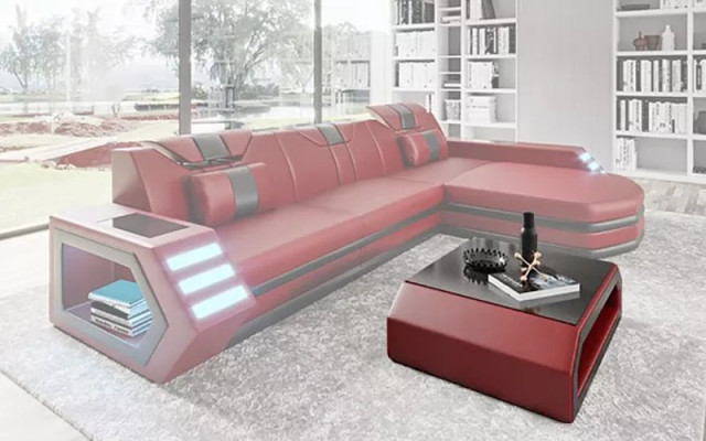 Diseño sofá esquinero muebles de sala de estar sofá de esquina de piel Sofá