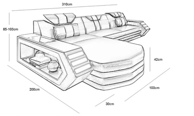 Diseño sofá esquinero muebles de sala de estar sofá de esquina de piel Sofá