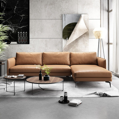 Sofá esquinero + sillón de cuero Sofá seccional conjunto de muebles de diseño moderno.