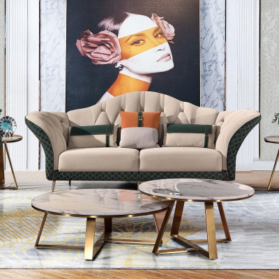 Muebles exclusivos de diseñador para tapicería, conjunto de sofás de 32 plazas, 2 piezas. Conjunto de sala de estar.