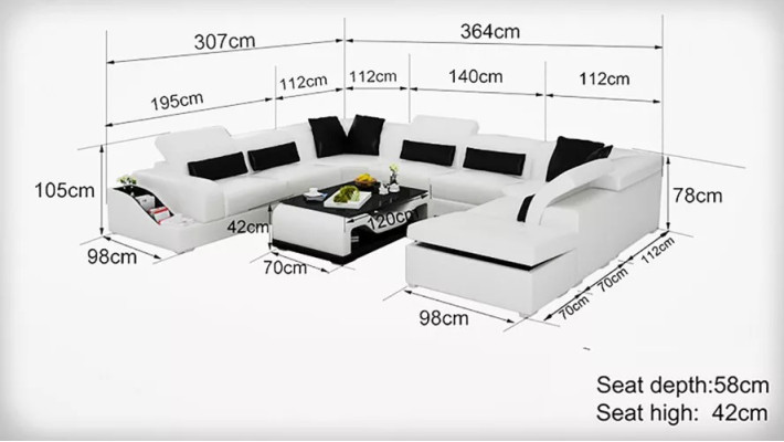 Sofá de cuero XXL para sala de estar, paisaje, moderno, diseñador, cojín esquinero.