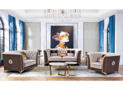 Conjunto de sofás 3-2-1 Sofá de cuero moderno Sofá de diseñador Nuevo