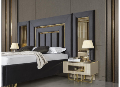 Mesita de noche muebles mesa auxiliar dormitorio diseño lujo Italia nuevo