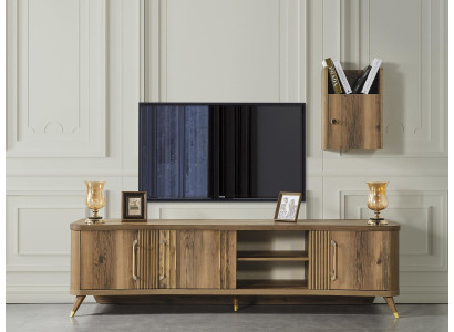 kommoden mueble de TV mesa televisión pared cómoda + estante de pared de madera diseño moderno nuevo