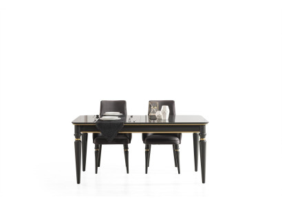 Mesa de comedor de lujo negra, muebles italianos de diseño, mesas de mobiliario, mesa nueva.