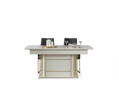Mesas de lujo Mesa de comedor de metal Mesa de diseño Muebles italianos Comedor