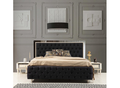 Dormitorio Cama 2x Mesitas de noche Juego de camas de lujo completo Diseño de muebles de 3 piezas.