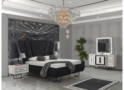 Dormitorio cama con 2 mesitas de noche cama doble muebles camas tapizadas 3 piezas conjunto