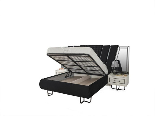 Dormitorio Muebles Cama Mesitas de noche Armario Ropero Camas 4 piezas