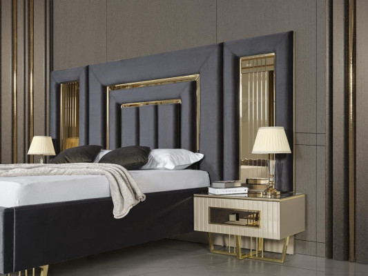 Cama Cama doble Cama de lujo Muebles para dormitorio Estructura de cama Marco de cama 180x200 Dormitorio