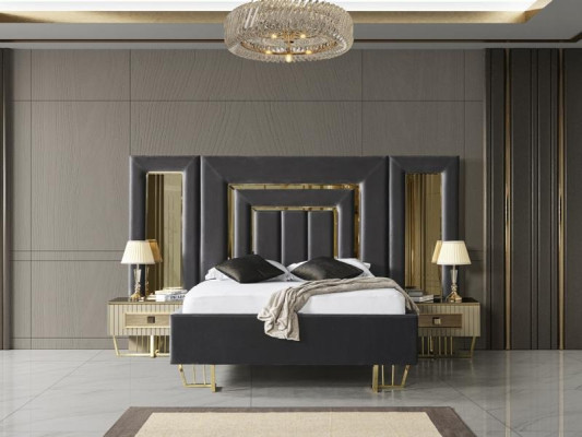 Cama Cama doble Cama de lujo Muebles para dormitorio Estructura de cama Marco de cama 180x200 Dormitorio