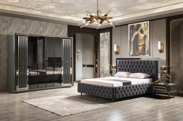Gris armario de lujo muebles de dormitorio armarios armario de madera