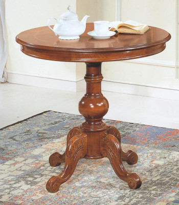Mesa de café de lujo de madera maciza de Italia lacada en marrón, mesa redonda de comedor muebles nuevos.