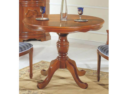 Mesa redonda de lujo de madera maciza de Italia para comedor. Nueva mesa redonda de comedor.