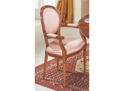 Silla de madera clásica con apoyabrazos, silla de comedor de lujo.